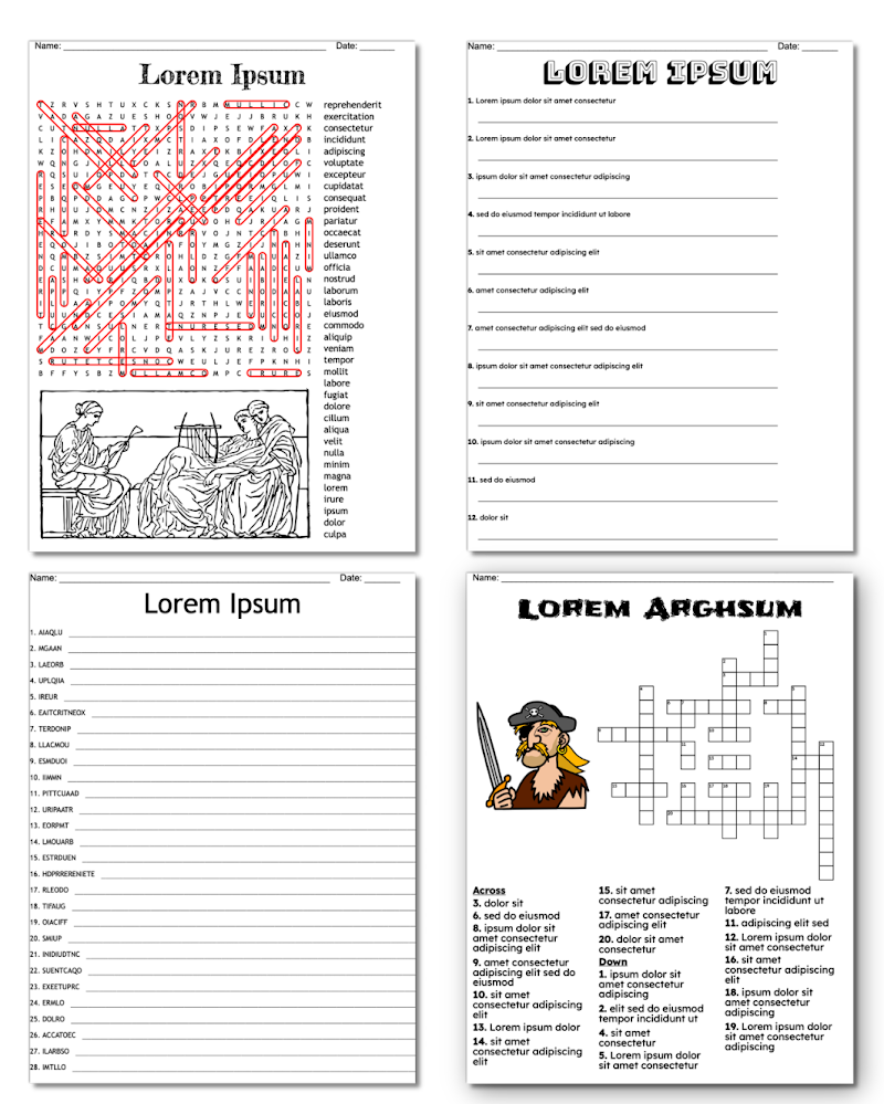 Four different types of puzzles
