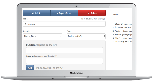 Matching Worksheet Maker WordMint