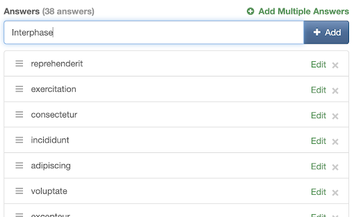 Word search vocabulary input screen